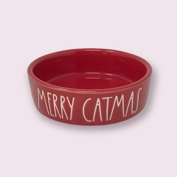 Rae Dunn NWT "MERRY CATMAS" Cat Ceramic Food Dish Christmas Holiday - Picture 2 of 5